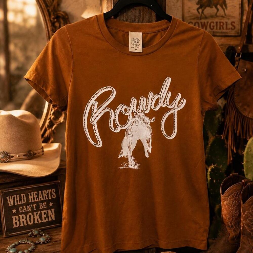 Free people ragabond studios distressed tee sz medium rodeo concert western wear